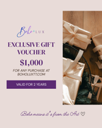 Boho Lux $1,000 gift certificate, valid for two years